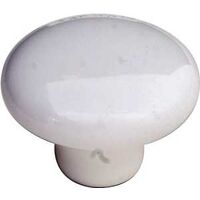 1 3/8" Ceramic Knob Gloss White
