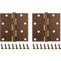 Square Corner Door Hinge, 4in. x 4in. Bronze