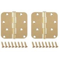 Round Corner Door Hinge, 4in. x 4in. Brass