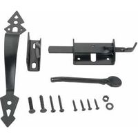Ornamental Gate Thumb Latch Set, Black
