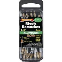 short brown aluminum 1/8in. rivet