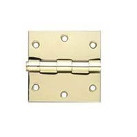 square corner residential door hinge bright brass, 4in. 