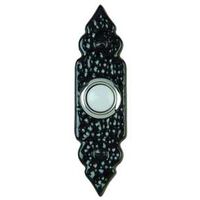 white lighted button with brass housing