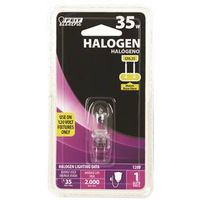 Feit Electric BPQ35T4/JCD Dimmable Halogen Lamp, 35 W, 120 V, T4, Bipin GY6.35, 2000 hr