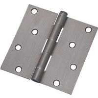 Square Residential Hinge, Antique Nickel 4"