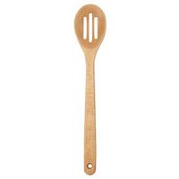 large slotted wooden spoon