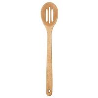 large slotted wooden spoon