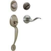 entry handle lock set, pewter
