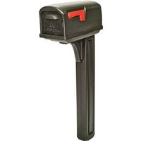 classic 1 plastic mailbox & post, black