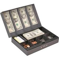 cash box with combination lock, 3 1/4in. x 11 3/8in. x 7 5/8in.