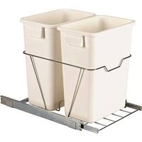 Double Sliding Trash Can Cabinet Organizer, 15 1/2" x 19 1/4" x 21 3/4"
