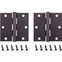 Square Corner Door Hinge, 3 1/2in. x 3 1/2in. Bronze