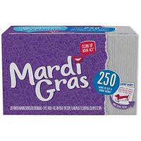 Mardi Gras Napkins, White 250 Pk
