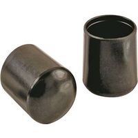 plastic leg tips black, 1 1/4in.