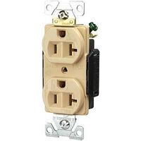 Duplex Industrial Receptacle Ivory, 20 Amp 125V  