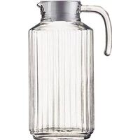 Quadro Glass Jug with White Lid, 57.25 oz