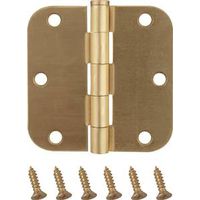 residential round corner door hinge, 4in. x 4in. brass