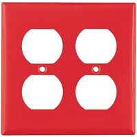 red receptacle 2 gang plate      