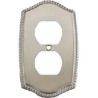 double outlet wall plate, brushed nickel