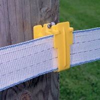 polytape wood post insulator, yellow