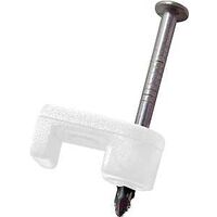 Plastic Coaxial Staple, 1/4in. White