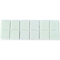 Light Duty Felt Pads White, 1in. x 1in.