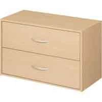 two drawer closet organizer, 15 3/4in. x 24in. x 12in. maple