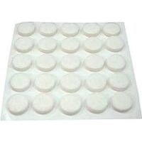 Round Light Duty Felt Pads, 3/8" White