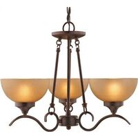 three light chandelier, bronze