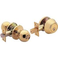 Combo Ball Entry Lockset, Antique Brass