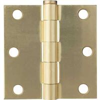 Square Corner Door Hinge, 3in. x 3in. Satin Brass