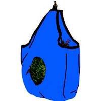 horse hay bag with mesh gussett, blue