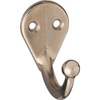 Single Prong Robe Hook, Nickel