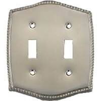 Double Switch Wall Plate, Brushed Nickel