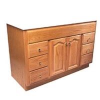 Vanity 2 Door & 6 Drawer Light Oak  