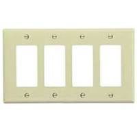 four gang decorator switch plate, almond