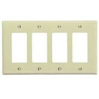 four gang decorator switch plate, almond