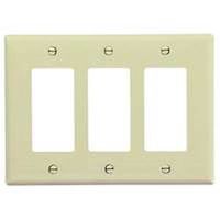 three gang gfci decorator switch plate, almond