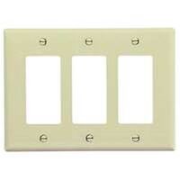 three gang gfci decorator switch plate, almond