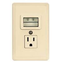 night light single receptacle outlet, ivory