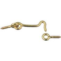 Solid Brass Hook And Eyes, 2"