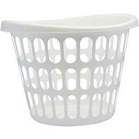 Two Bushel Laundry Basket, White