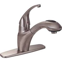 single handle pull out kitchen faucet, 8in. nickel