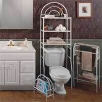 Bath In A Box Spacesaver, Towel Rack & Magazine Stand, 3 Pc White