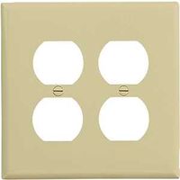 two gang outlet receptacle plate, almond