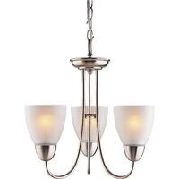 three light chandelier, brushed nickel