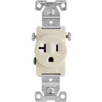 single receptacle outlet, almond