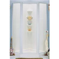 3157914 - 38" WH NEO/CLR GLAS SHOWER KIT