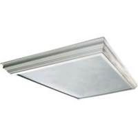 fluorescent ceiling light fixture with crown mold wood, 51in. white