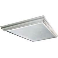Fluorescent Ceiling Light Fixture with Crown Mold Wood, 51" White